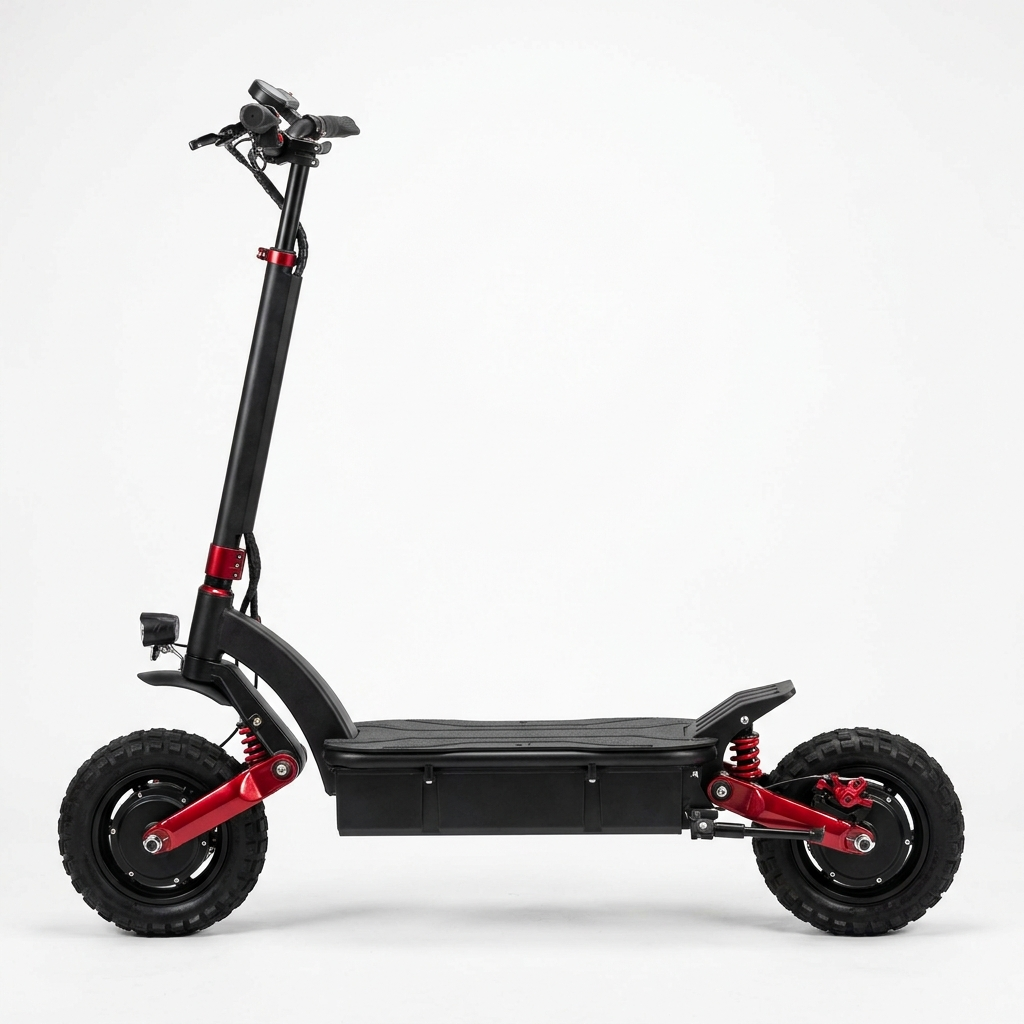 Dual-Motor E-Scooter Μαύρο Κόκκινο